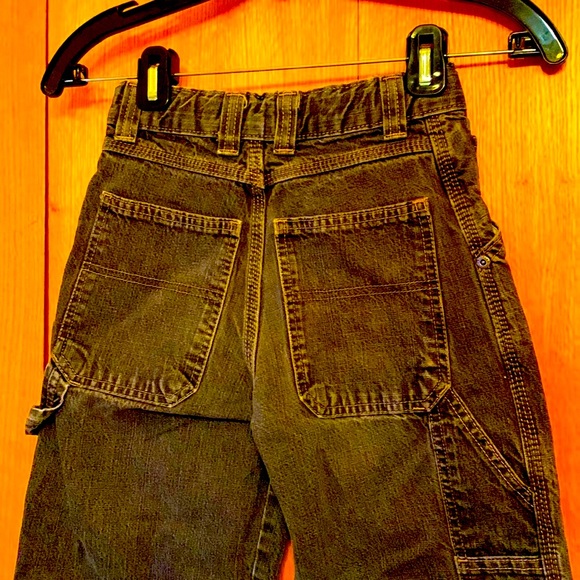 Arizona gray size 8 carpenter jeans adjustable waist boy’s denim 6 pockets VGUC - Picture 1 of 9